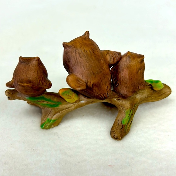 - Vintage 50’s JOSEF ORIGINALS bisque porcelain anthropomorphic owls on a… - Picture 4 of 9